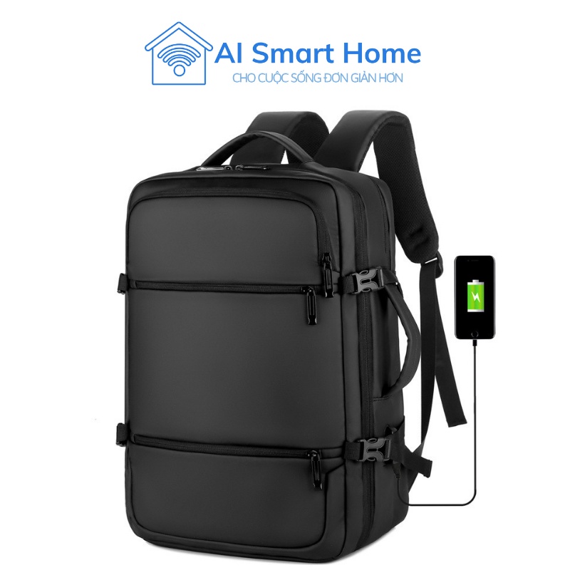 Balo nam cỡ lớn đi làm, du lịch chống nước, có cổng usb - AI Smart Home Shop