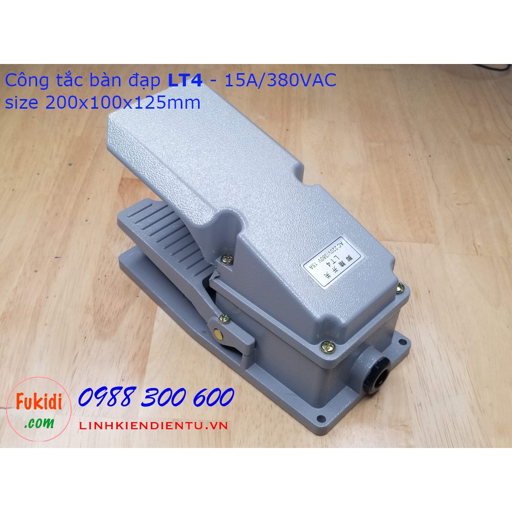 Công tắc bàn đạp LT4, thân vỏ nhôm đúc nguyên khối, công suất 15A/380VAC