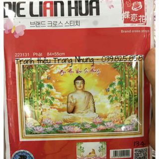 Tranh thêu chữ thập Phật A Di Đà 223131 84x55cm