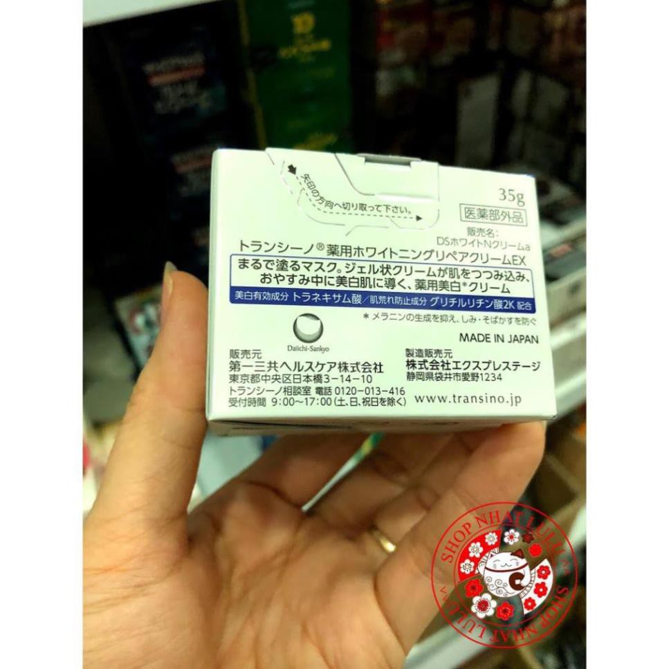 (MỚI) Kem dưỡng trắng da nám, tàn nhang ban đêm transino whitening EX 35g