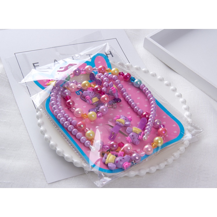 Bộ 10 phụ kiện tóc gồm kẹp tóc và dây chuyền hình công chúa Elsa phim Frozen cho bé gái