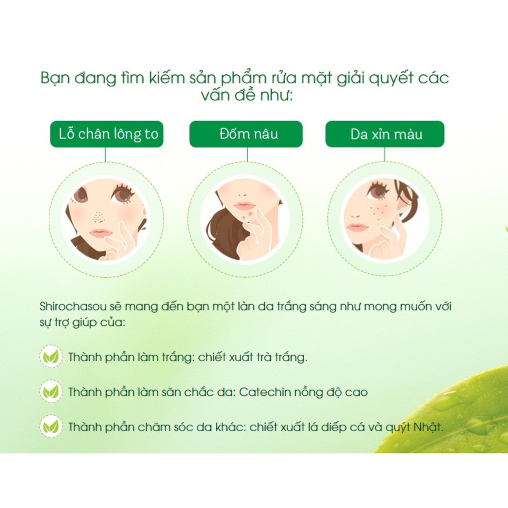 [Mã FMCGMALL -8% đơn 250K] Bọt rửa mặt trà trắng Shirochasou White Tea Foaming Wash 150g | BigBuy360 - bigbuy360.vn