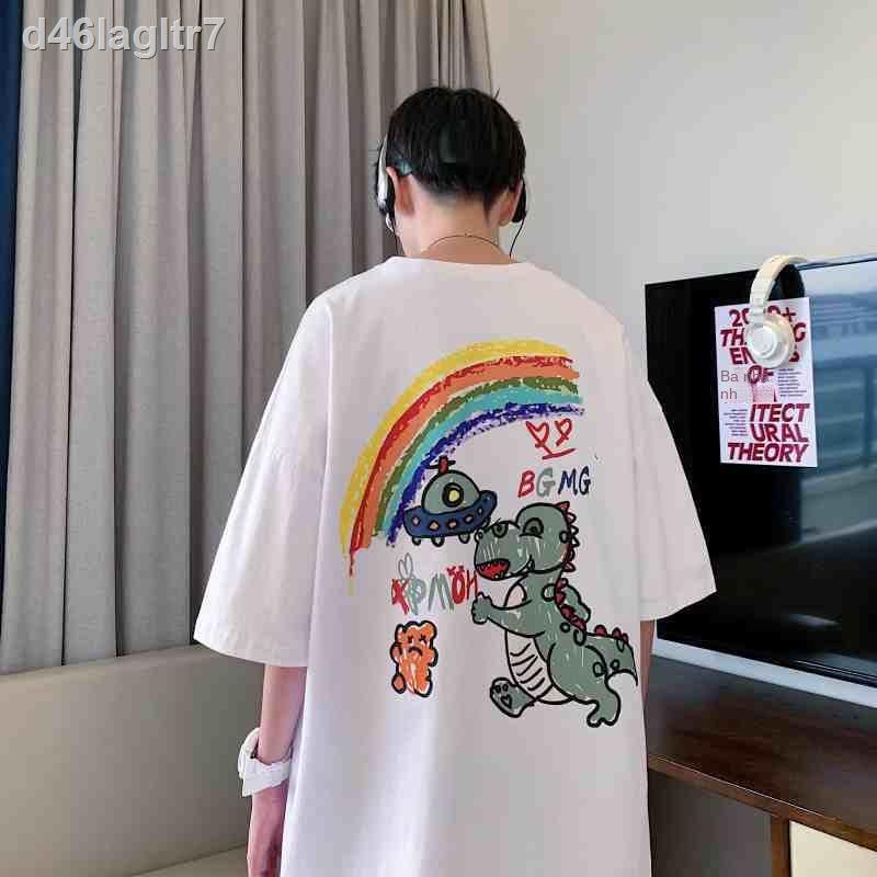 Siêu đẹp in hình mùa hè hàng hiệu áo thun nam nữ ngắn tay cặp đôi sinh viên rời cổ tròn từ bi