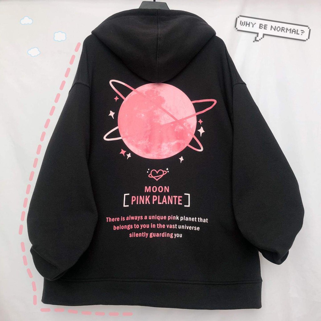 Áo Khoác Nỉ Bông MOPIE PLANTE Phối Dây Kéo Form Rộng Ulzzang (Ảnh Thật 2 màu)🔥SWEATER&JACKET