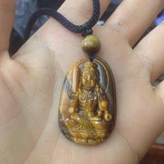 Mặt dây chuyền bất động minh vương đá nhân tạo màu vàng nâu tặng kèm dây