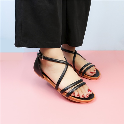 SANDAL QUAI NGANG CHÉO BÍT HẬU