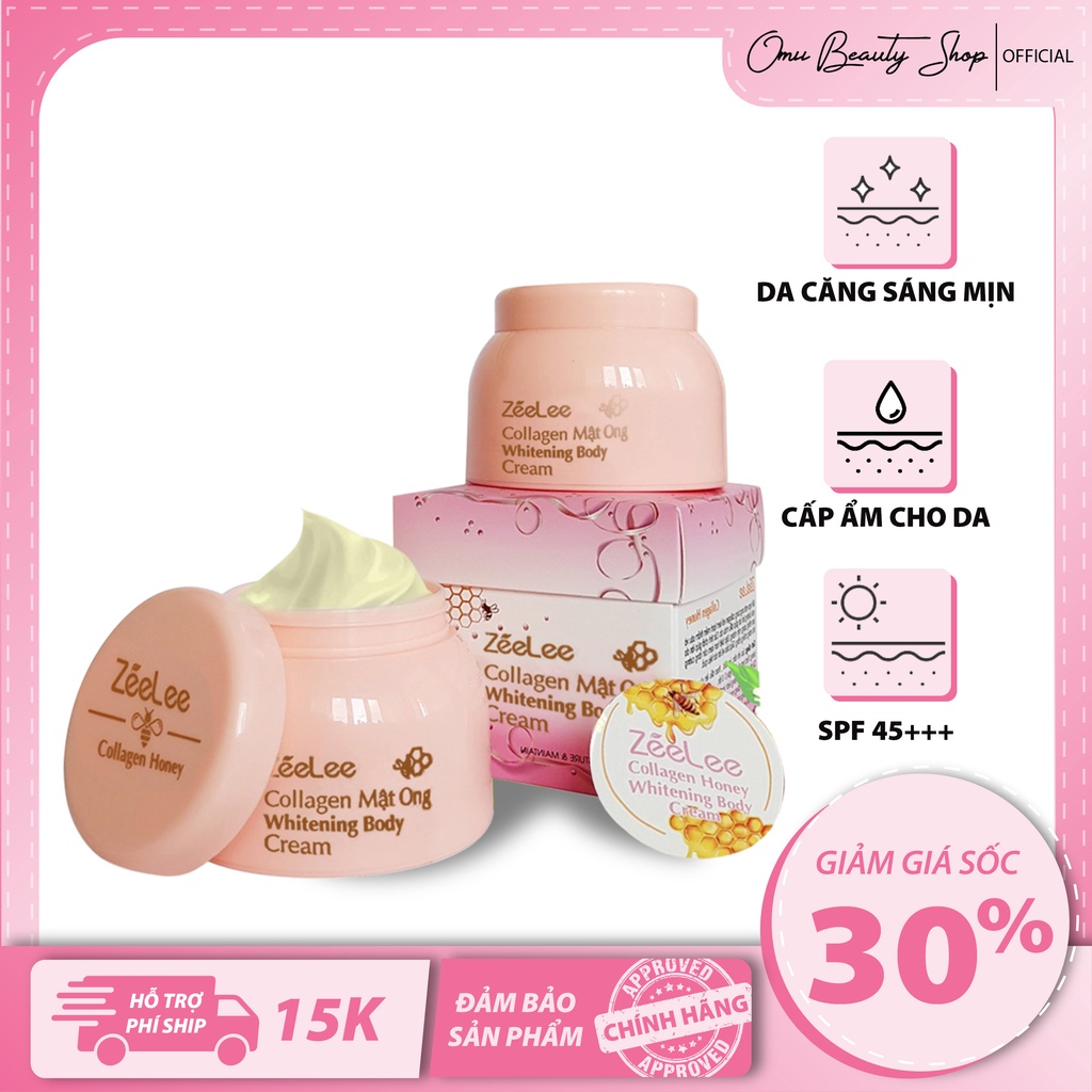 kem whitening body cream Zeelee tinh chất mật ong, làm trắng da, mịn màn (hũ 200g) E08