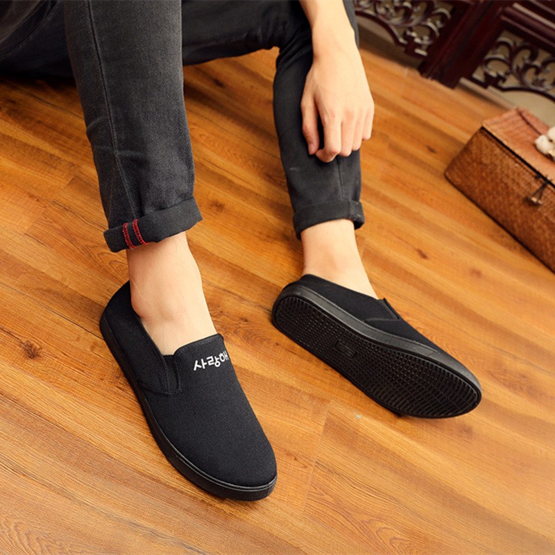 Giày Lười Nam Đen Kiểu Dáng Hàn Quốc