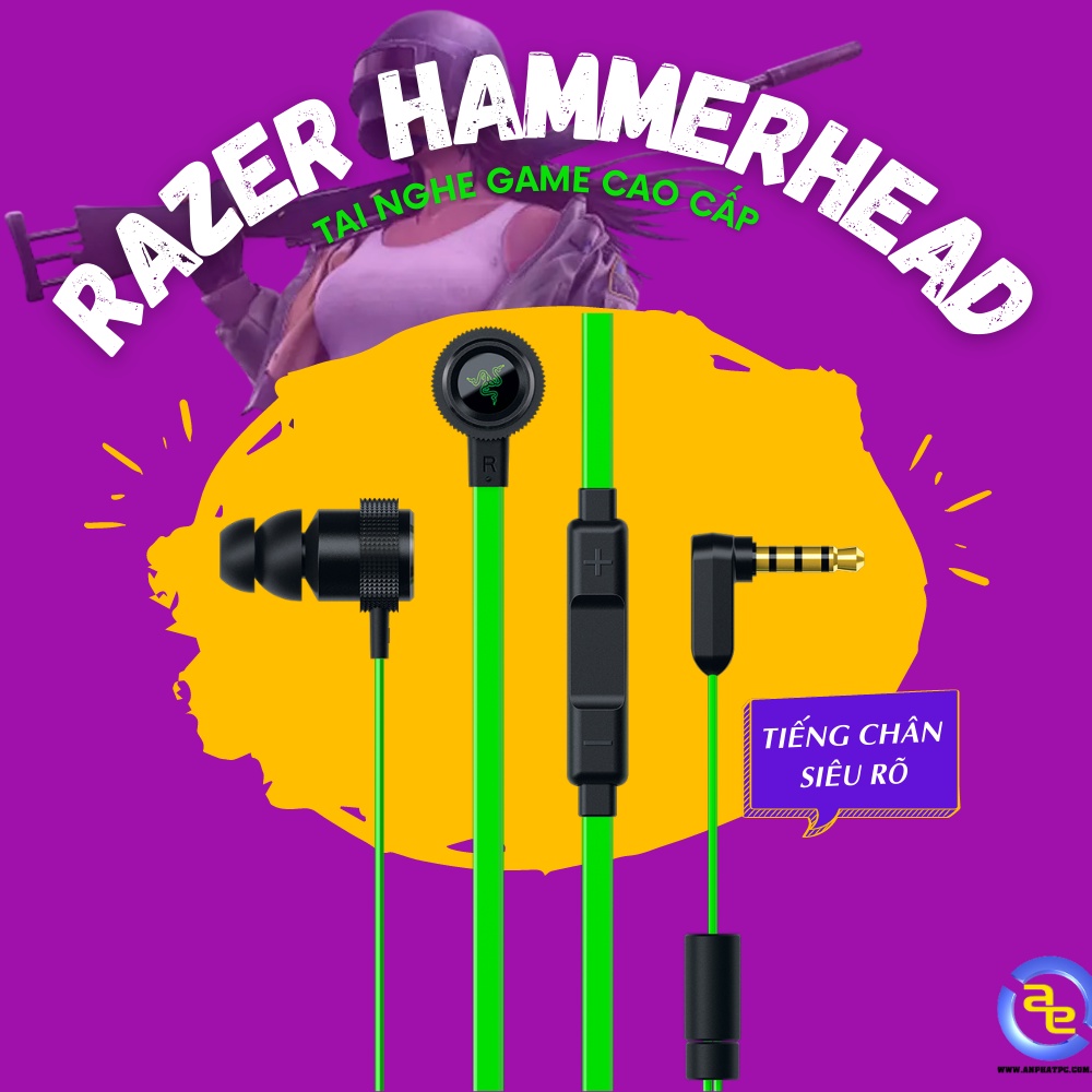 Tai nghe Razer hammerhead pro v2, chuyên game PUBG, freefire âm thanh cực rõ nét