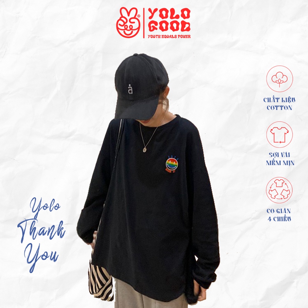 Áo Thun Tay Dài Thêu WARM UP Unisex Thu Đông