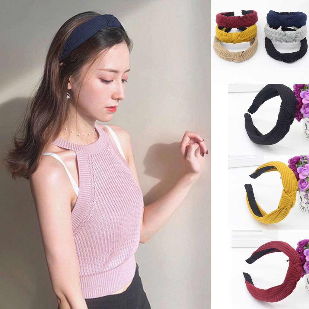 Băng đô dệt kim hoạ tiết kẻ sọc phong cách vintage