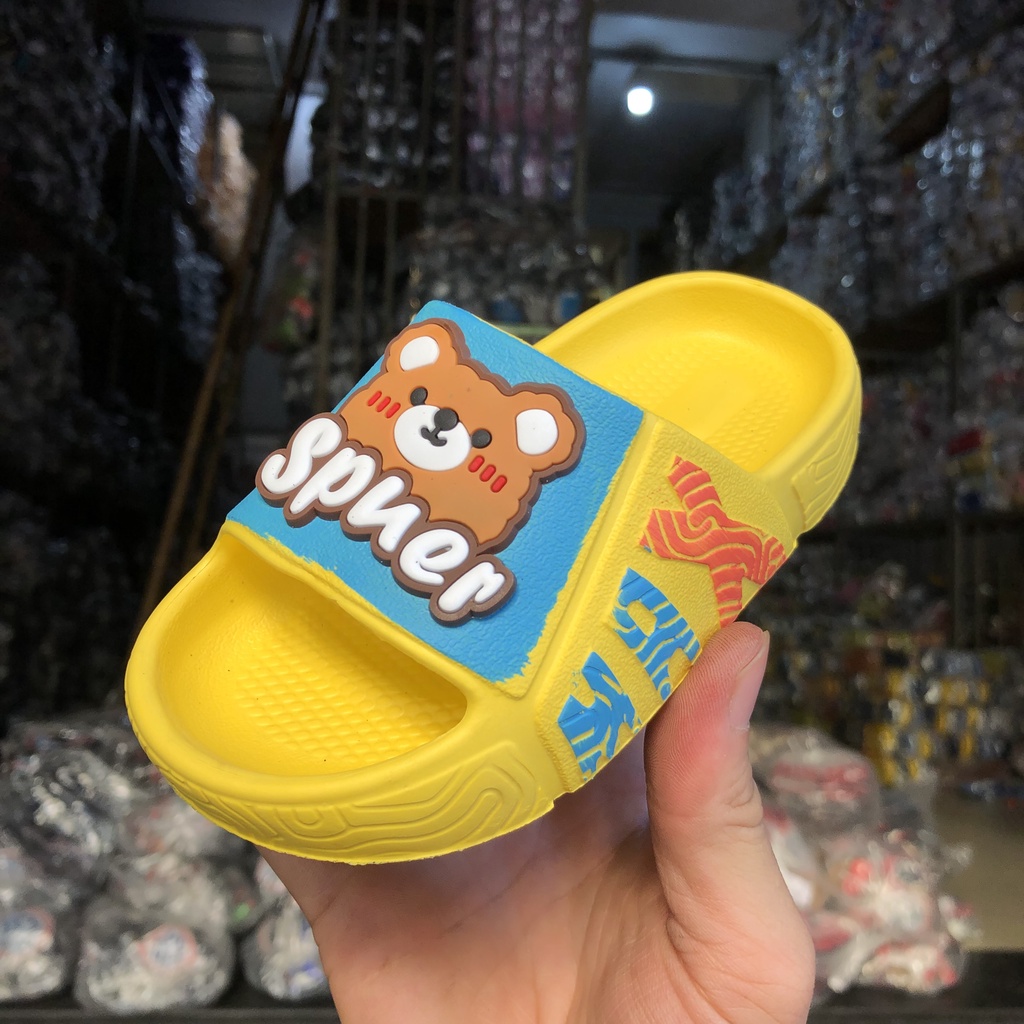Dép lê bản sục bánh mì con gấu cho bé gái bé trai trẻ em, xốp siêu nhẹ eva 1278