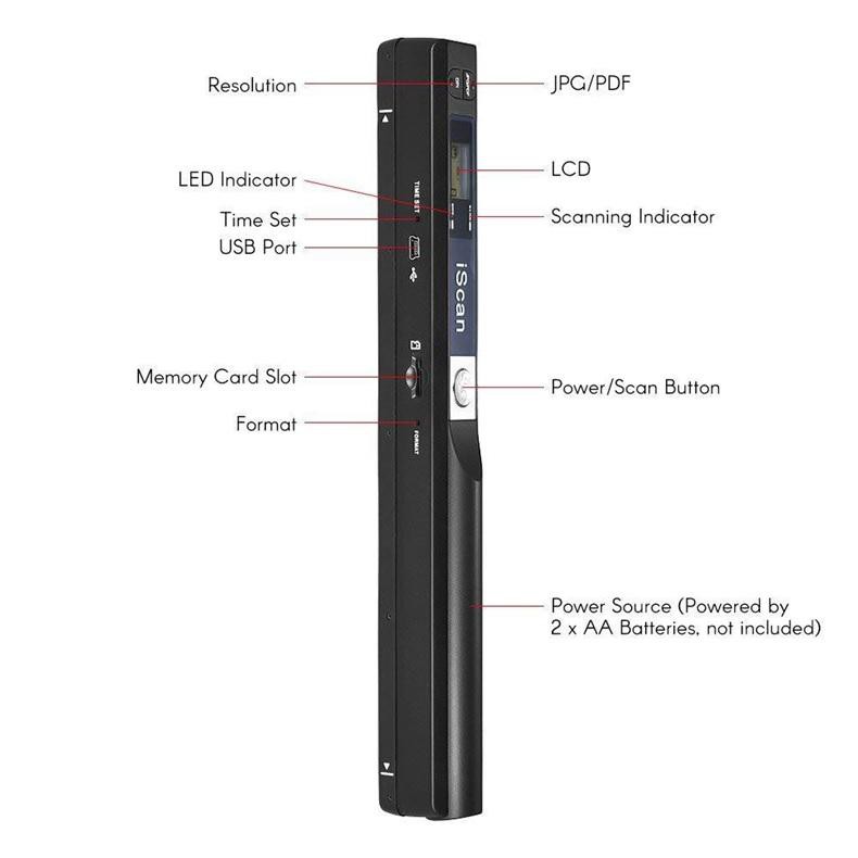 Máy scan màu di động siêu nhanh độ nét cao iScan 900DPI - Máy Quét Tài Liệu iScan Mini Cầm Tay Định Dạng JPG