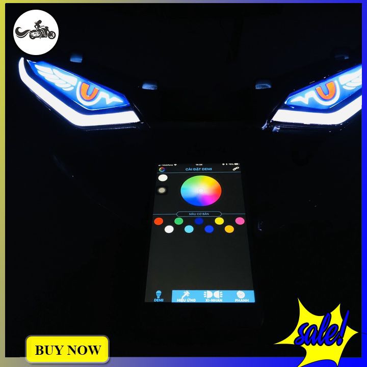 Đèn mắt cáo audi a11 cho Exciter 150 điều chỉnh độ sáng màu sắc bằng smartphone