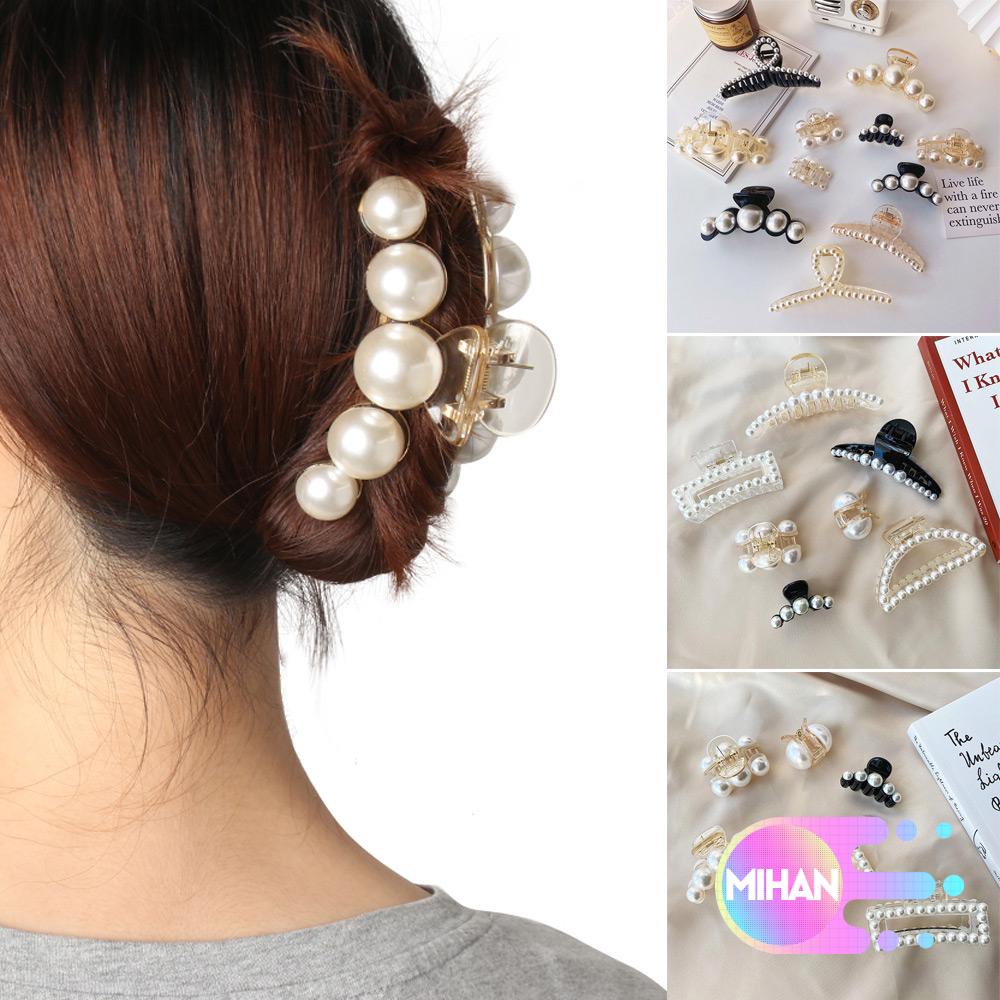(Hàng Mới Về) Kẹp Tóc Càng Cua Đính Ngọc Trai Thời Trang Cho Nữ Mihan1
