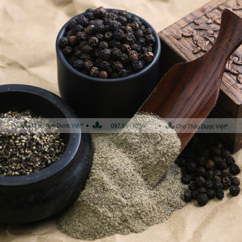 Bột tiêu đen hữu cơ 500g ( Bột hạt tiêu đen rang, xay thơm cay nồng)- Chợ Thảo Dược Việt