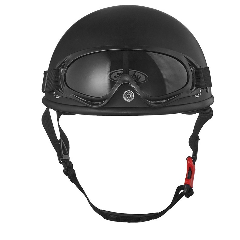 Mũ bảo hiểm phượt nửa đầu Amby Helmet kèm họa tiết trang trí