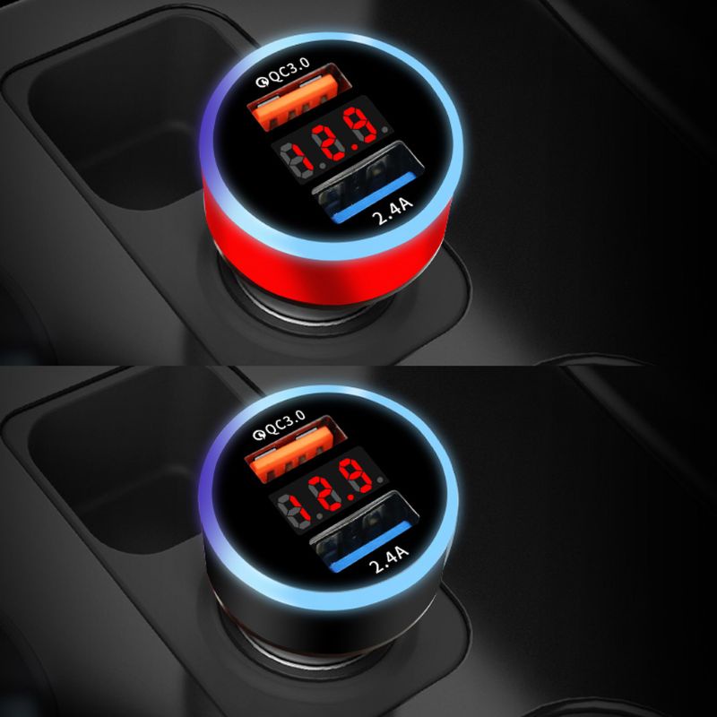 Tẩu Sạc Nhanh Qc 3.0 Usb 12v / 24v Có Đèn Led Cho Điện Thoại / Máy Tính Bảng / Gps