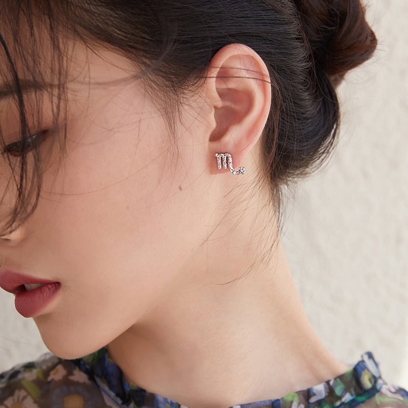 1 miếng Bông tai BAMOER bằng bạc 925 kiểu dáng chòm sao thời trang cho nữ