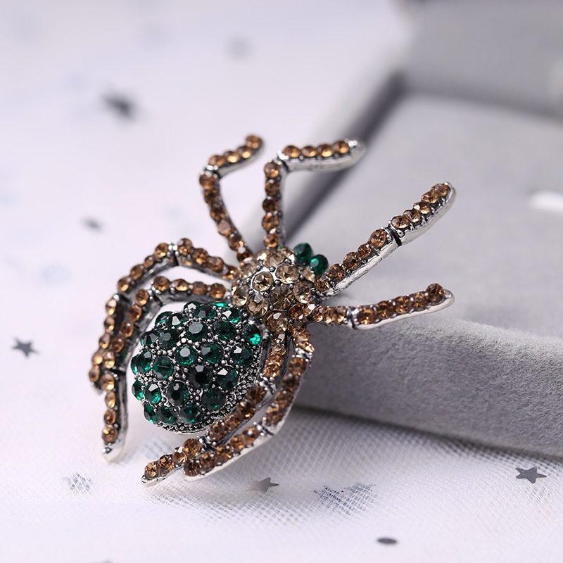 Trâm Cài Áo Hợp Kim Hình Nhện Đính Đá Phong Cách Âu Mỹ Cổ Điển Thời Trang