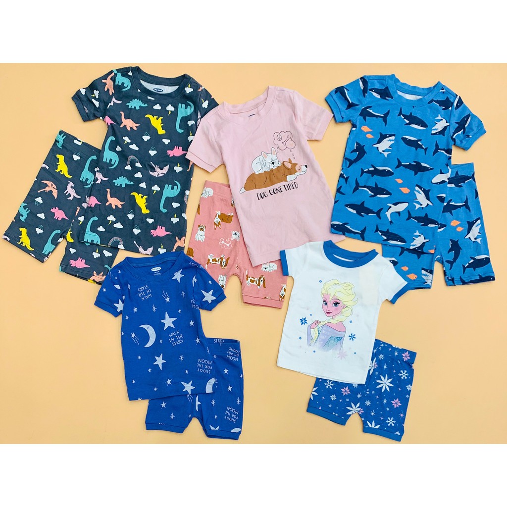 Sỉ Combo 10 Bộ thun đùi bé trai + bé gái Old Navy, size 6/12M - 6T. Cambodia + Việt Nam xuất xịn