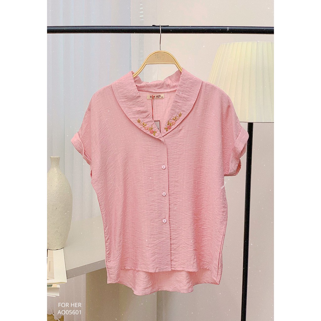 Áo cổ sen thêu hoa AO0560