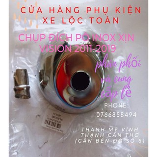 Chụp đích pô xe vision 2011-2019 inox xịn