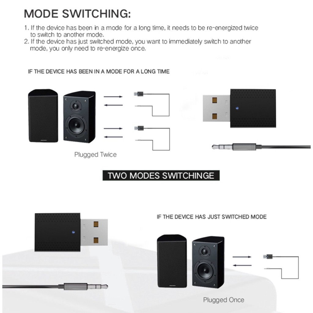 USB kết nối Bluetooth 5.0 với jack 3.5mm