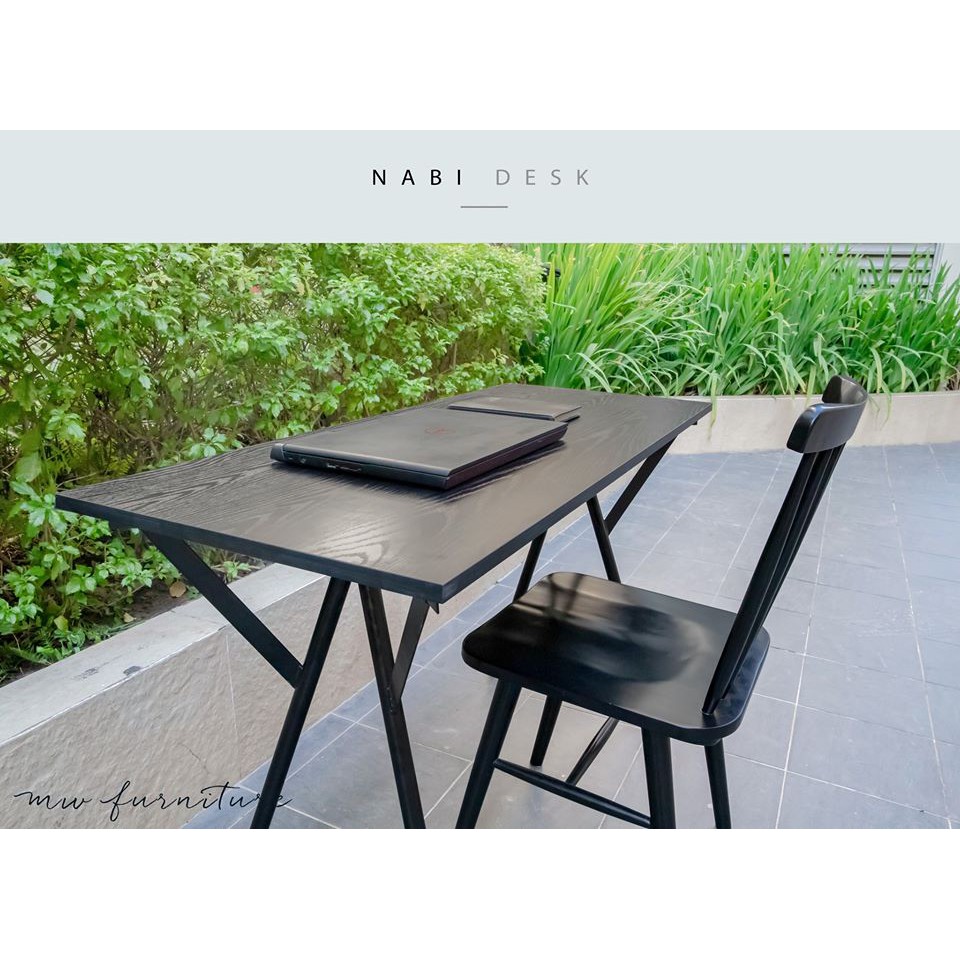 BÀN GỖ CHÂN SẮT NABI DESK.