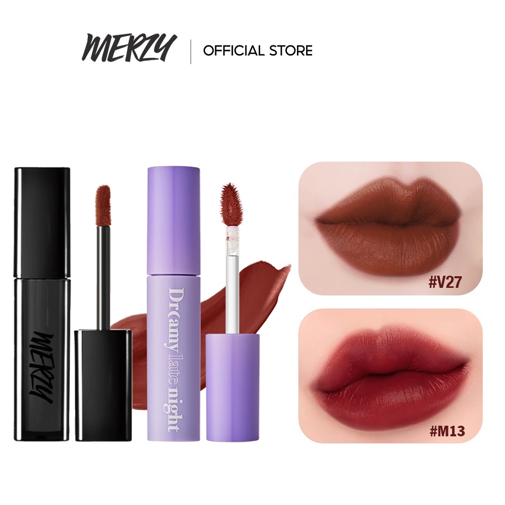 Combo Son kem lì Merzy Dreamy Late Night Mellow Tint 4g + Son Kem Lì Merzy Noir Velvet Tint 4g | WebRaoVat - webraovat.net.vn