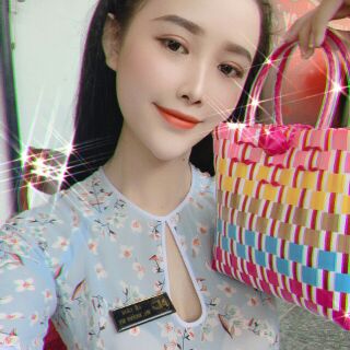 Giỏ đan nhựa nhiều màu