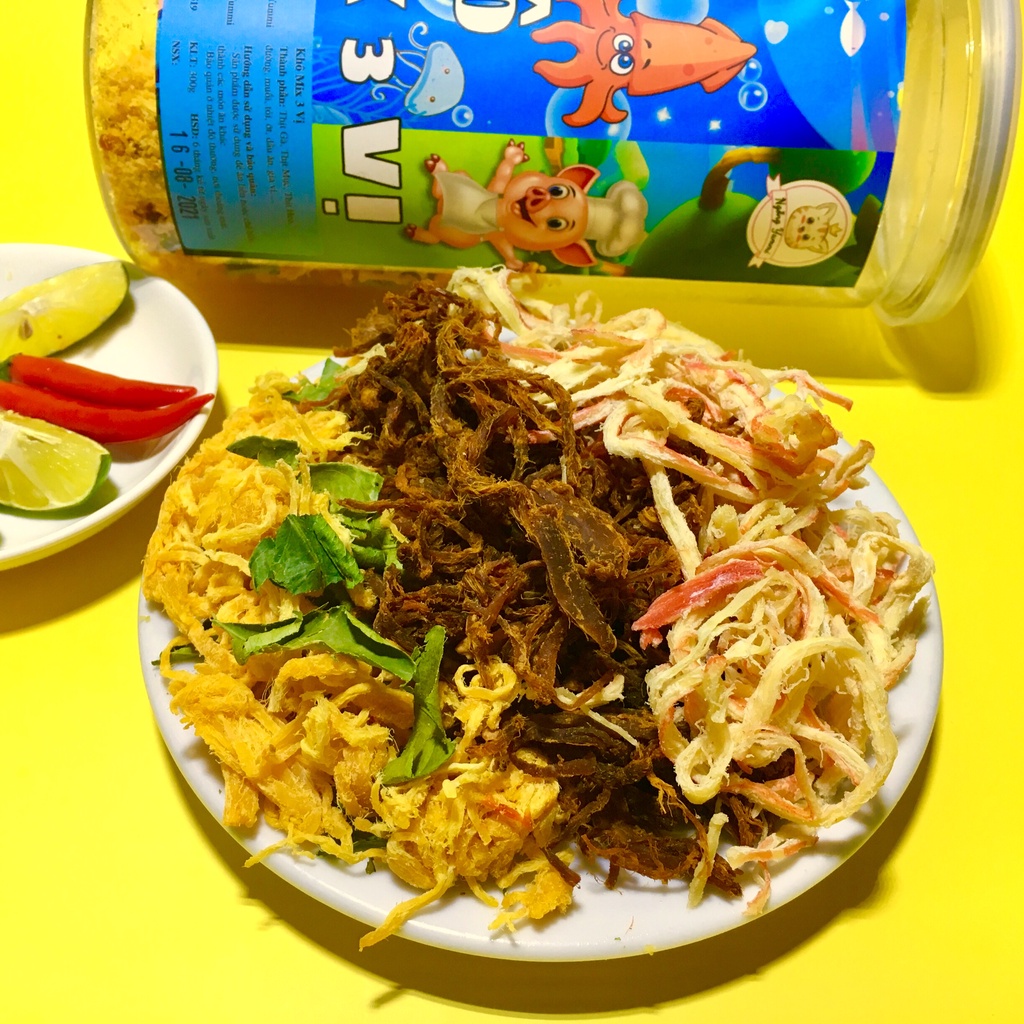 Khô Mix 3 Vị Khô Gà Mực Heo Ăn Vặt Ngỗng, Khô Gà Khô Heo Khô Mực Loại 1, Đồ Ăn Vặt Hà Nội Vừa Ngon Vừa Rẻ, An Toàn VSTP | BigBuy360 - bigbuy360.vn