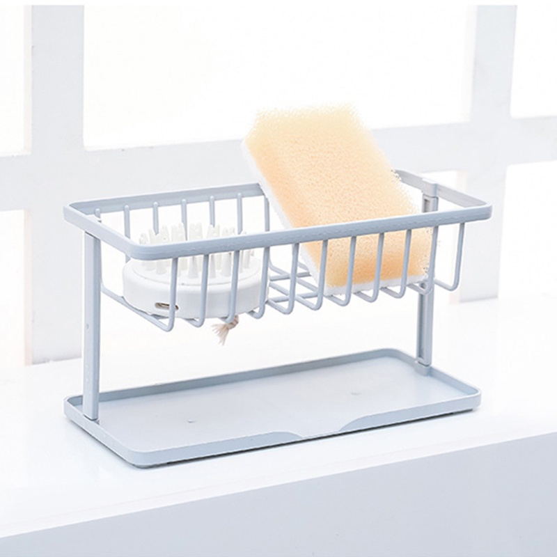 Giá Đỡ Xà Phòng Mút Rửa Chén Hai Tầng Ráo Nước Sắp Xếp Gọn Gàng Cho Nhà Bếp