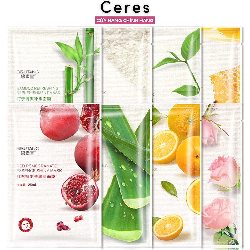 Mặt nạ giấy trái cây dưỡng da rainbow Bisutang mask cấp ẩm trắng da | BigBuy360 - bigbuy360.vn