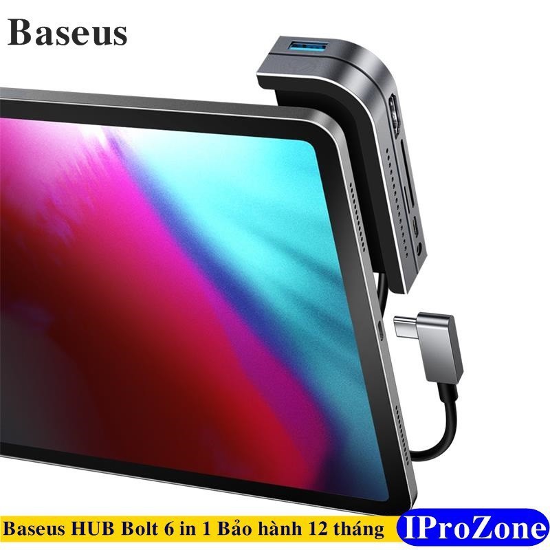 [Mã 155ELSALE giảm 7% đơn 300K] Bộ Chuyển Đổi Baseus HUB Bolt 6 in 1 dành cho IPad Pro , Macbook bảo hành 12 tháng