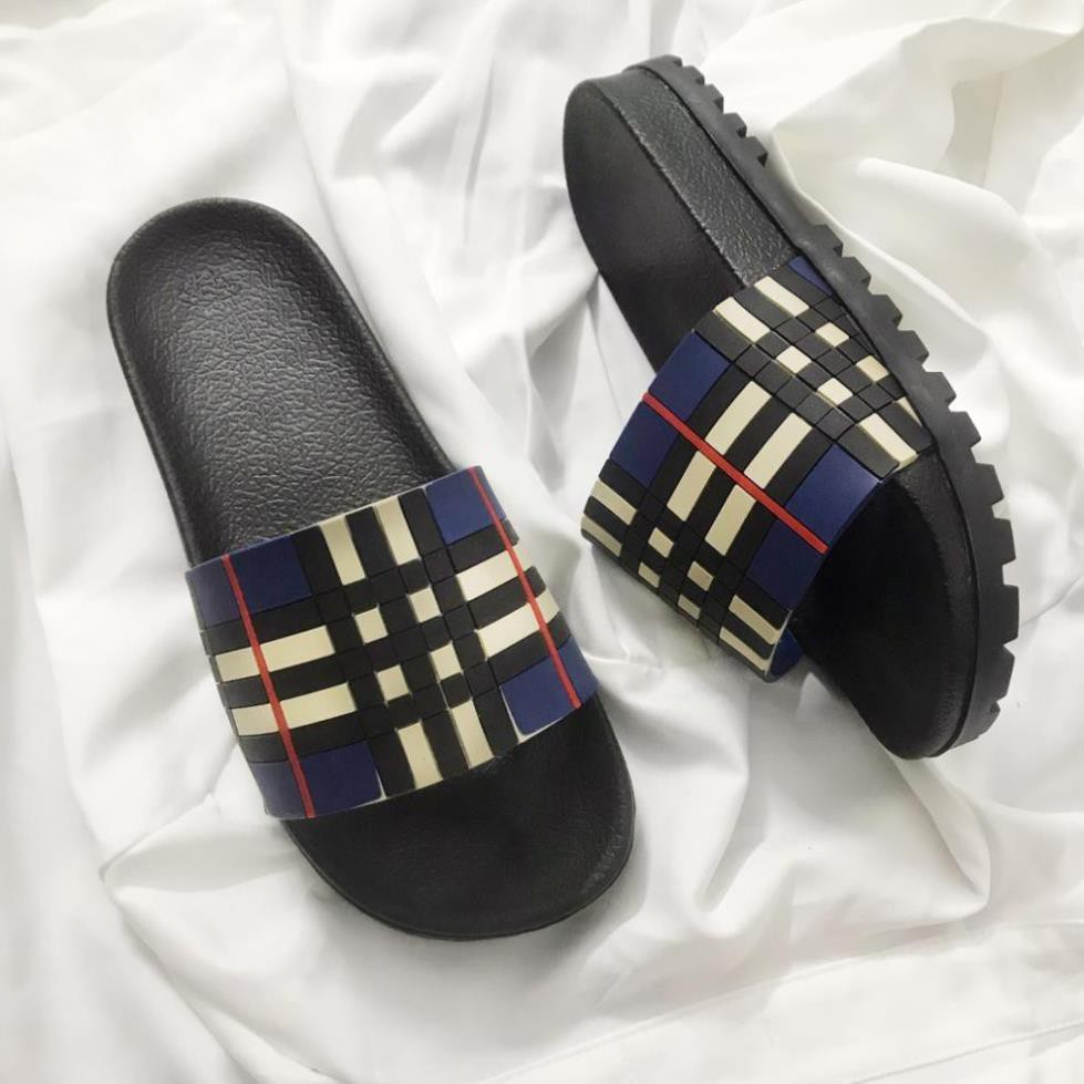 Dép Quai Ngang Nam thời trang BBR kẻ ô vuông mẫu hót 2021