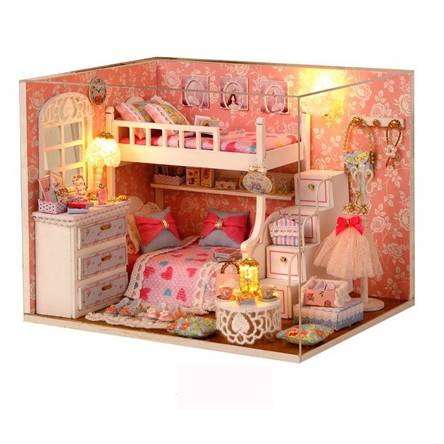 Bộ mô hình nhà gỗ DIY:Căn Phòng Ngủ Cho Bé Gái Dream Angels 3006