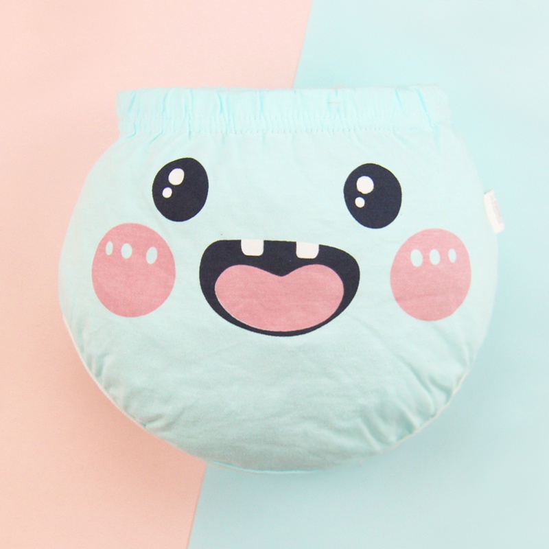 Bộ 4 quần lót bông LUCKY BIG CAT mềm mại thoáng khí họa tiết dễ thương kiểu hoạt hình thời trang dành cho bé gái