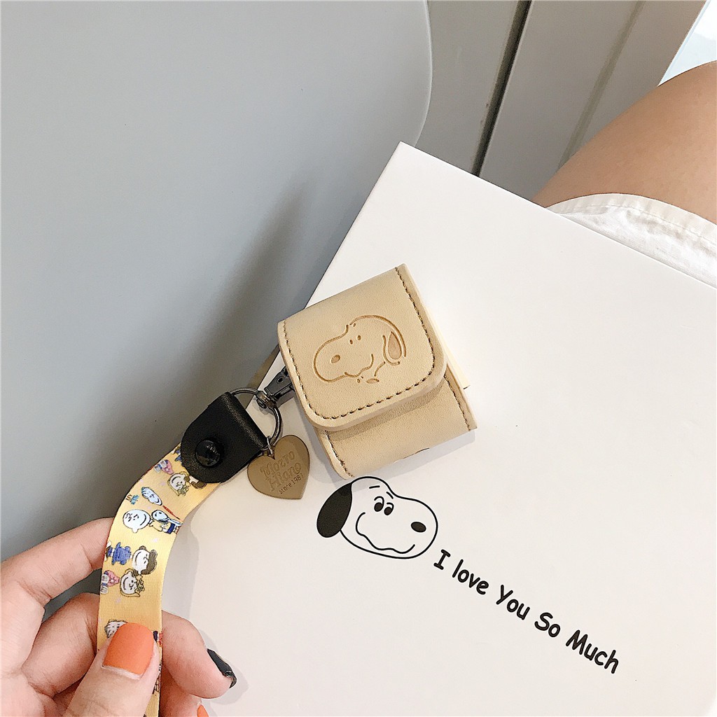 Vỏ bảo vệ hộp sạc tai nghe AirPods Pro AirPods 1 AirPods 2 bằng da kèm móc khóa