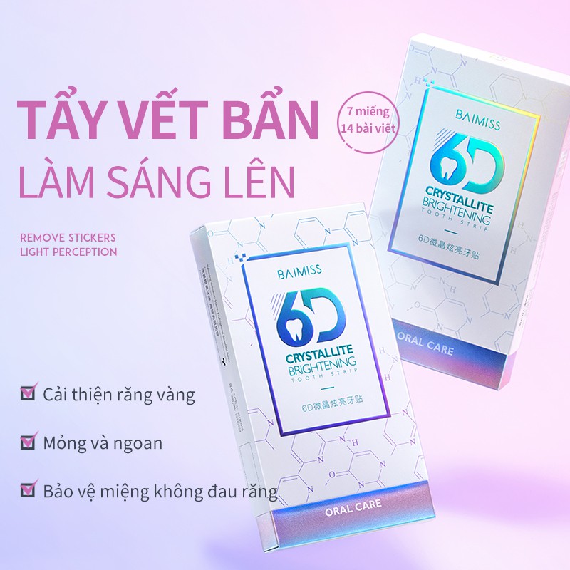 Miếng Dán Trắng Răng BAIMISS Nhanh Chóng Loại Bỏ Vết Ố Vàng Tiện Dụng