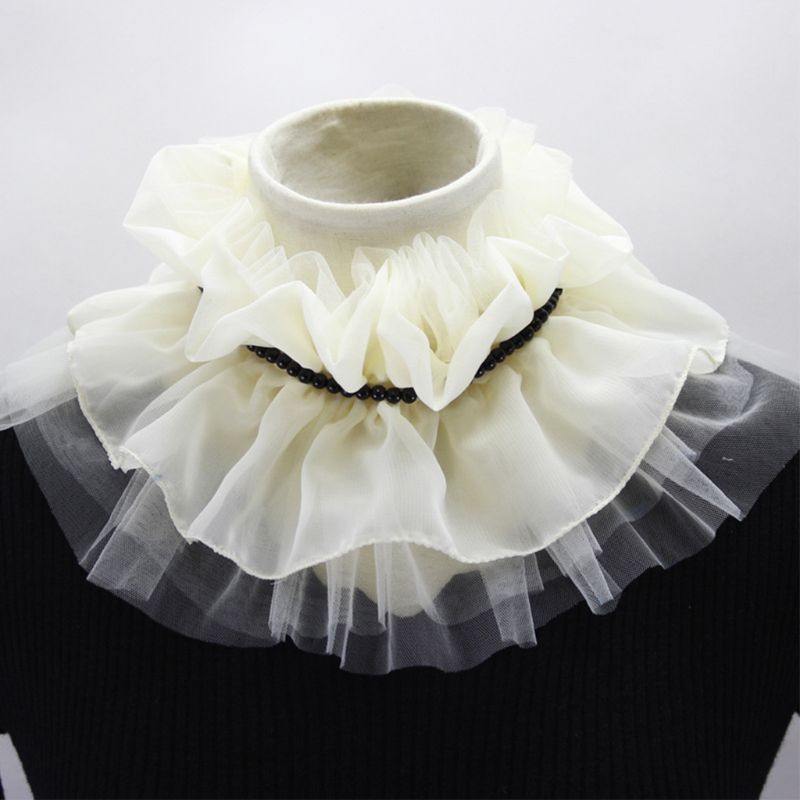 Cổ Áo Rời Chiffon Đính Ngọc Trai Giả Thời Trang Cho Búp Bê YOUYO