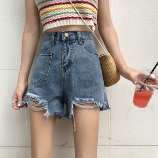 Quần Short Nữ Jeans Denim Lưng Cao Thời Trang Hàn
