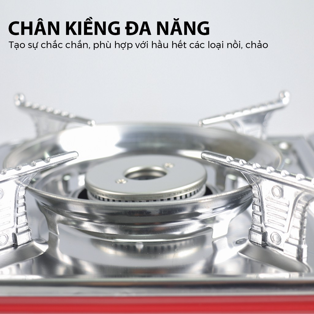 Bếp Ga Mini Đầu Đốt 2 Vòng Lửa, Inox Chống Rỉ MS-7000DFS - Công Suất 2200W | Bảo Hành 12 Tháng | Hàng Chính Hãng