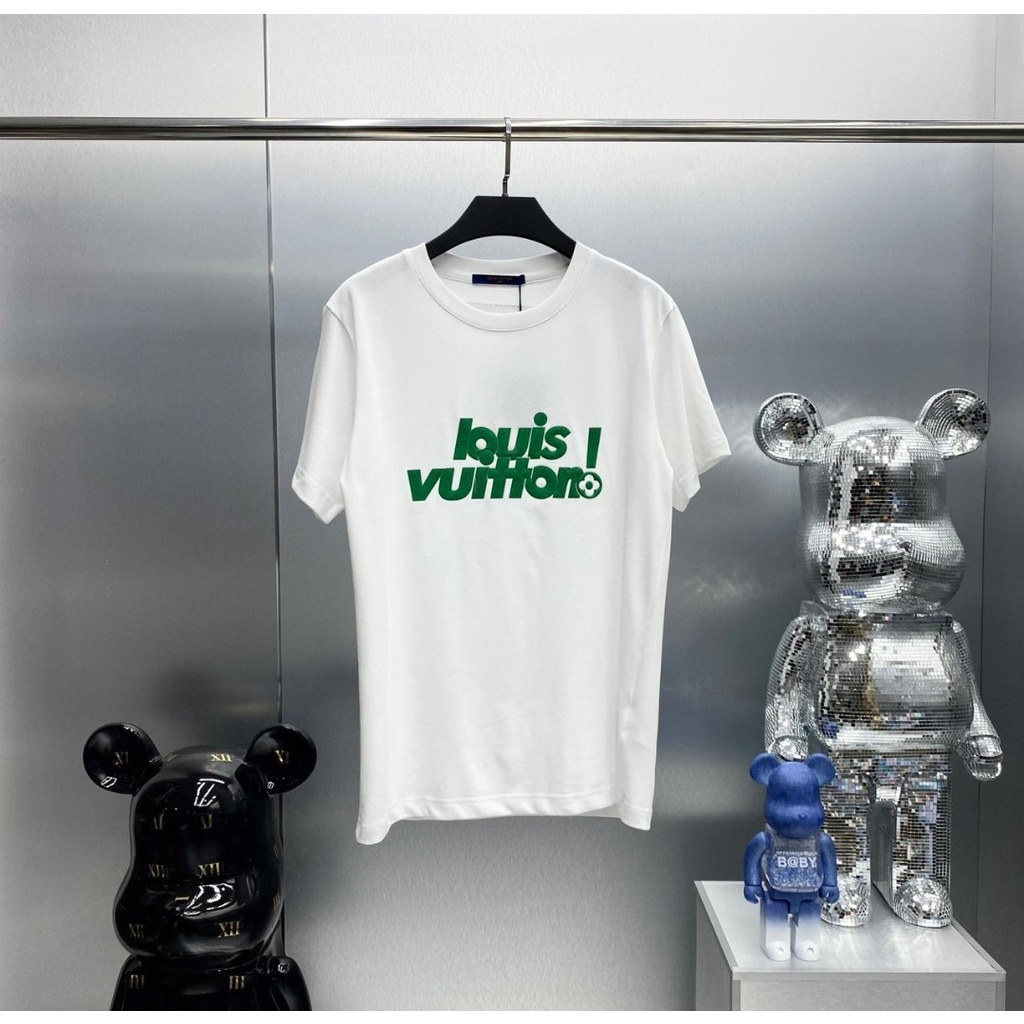 Áo Phông IN 5D LOGO LOUITVUTON Tay Ngắn Thoải Mái Hoạt Động Với Cotton Mịn Thấm Hút Du Lịch Dã Ngoại Hè Mã MT1990