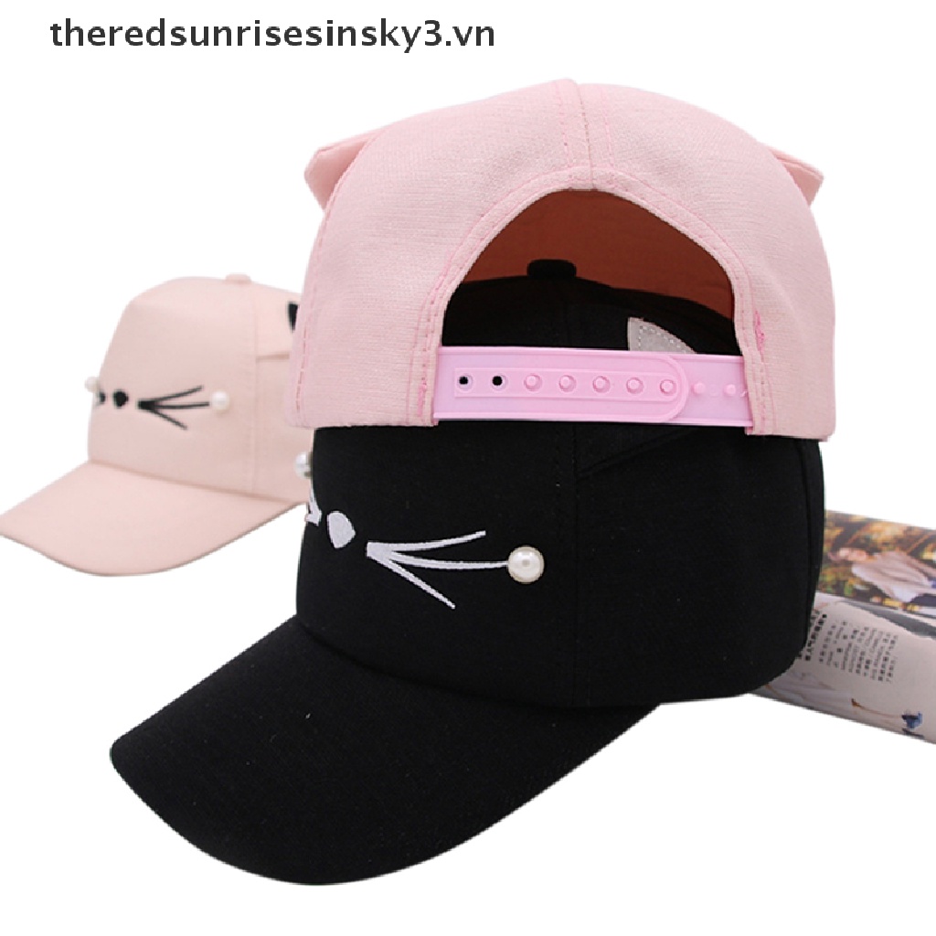 Nón kết tai mèo bằng cotton bảo vệ chống nắng phong cách hip hop có thể điều chỉnh