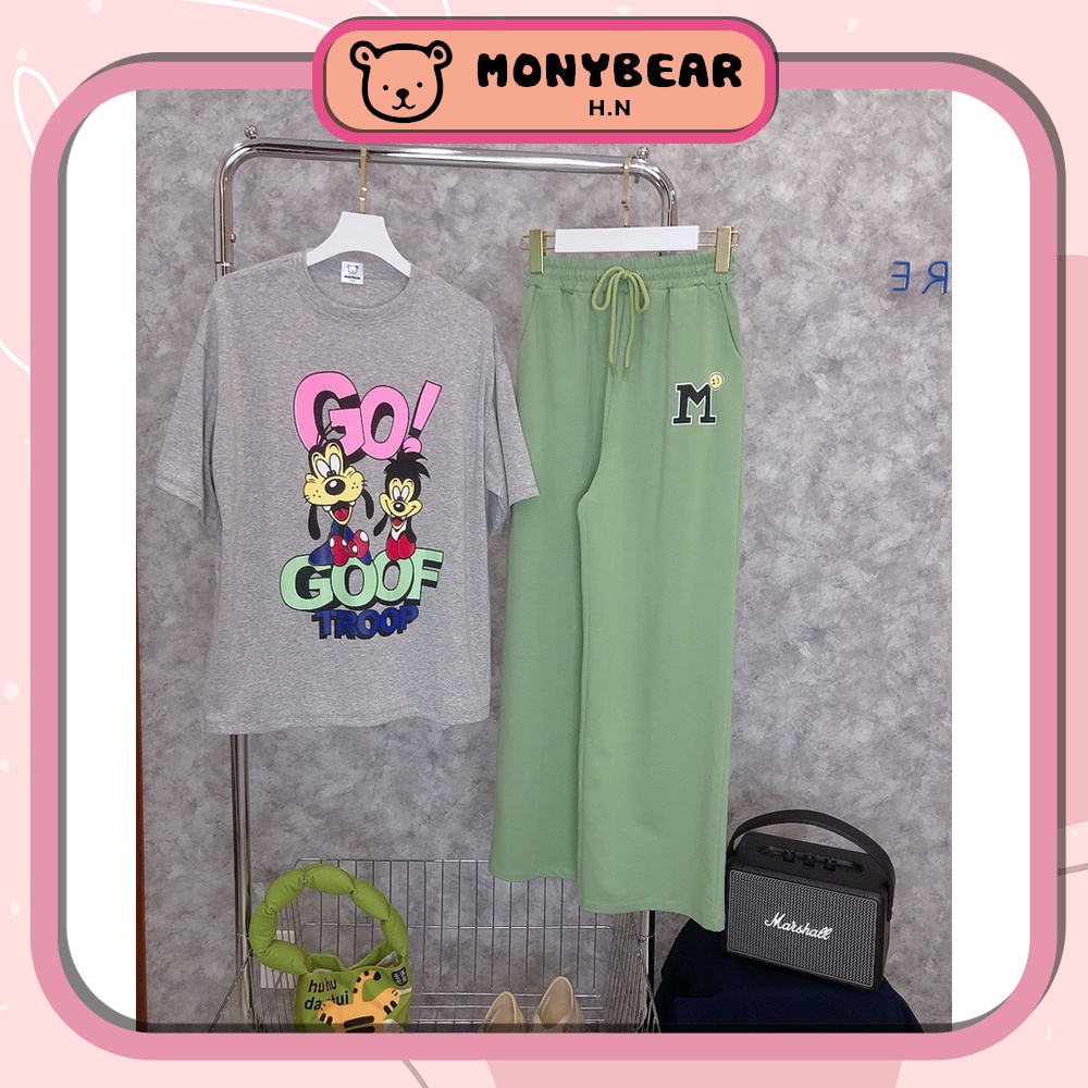 Bộ Đồ Nữ Go Siêu Dễ Thương, Set Bộ Mặc Nhà Cộc Tay Quần Ngắn Chất Liệu Cotton - HN012