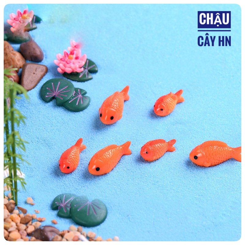 Tiểu cảnh mini mô hình Con cá koy làm phụ kiện terrarium, sen đá, xương rồng, nhà mô hình, charm slime