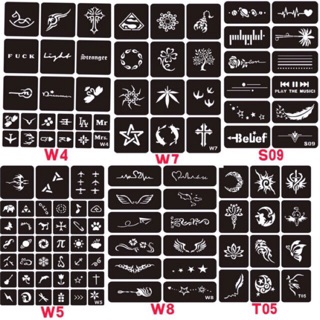 1 tấm Khuôn A4 nhiều hình dùng cho mực xăm The Jagua , henna hoặc Inkbox