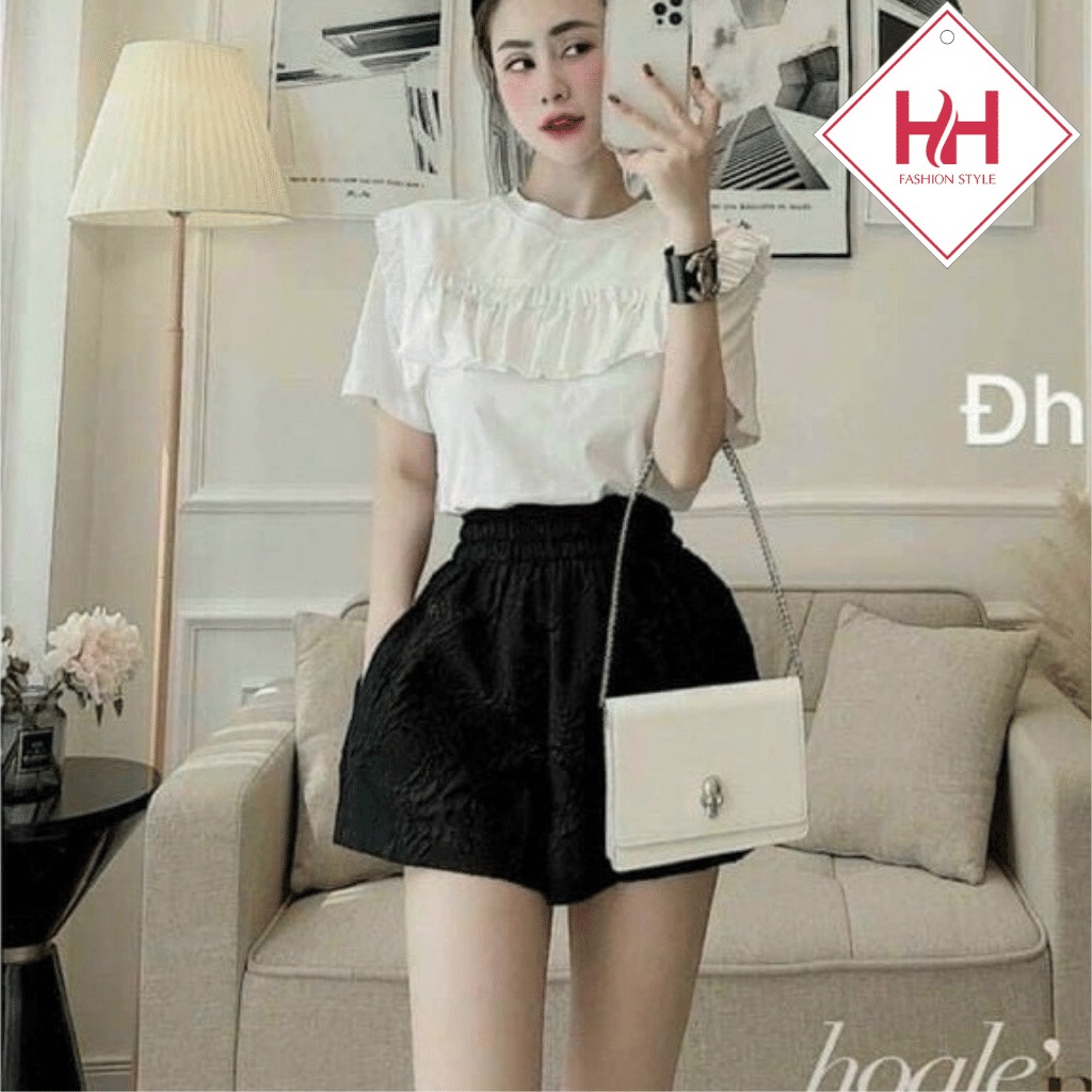 Quần Short Nữ Dập Hoa Trẻ Trung Thời Trang H&HSHOP Dễ Phối Đồ Mẫu Mới Mùa Hè 2022 | BigBuy360 - bigbuy360.vn