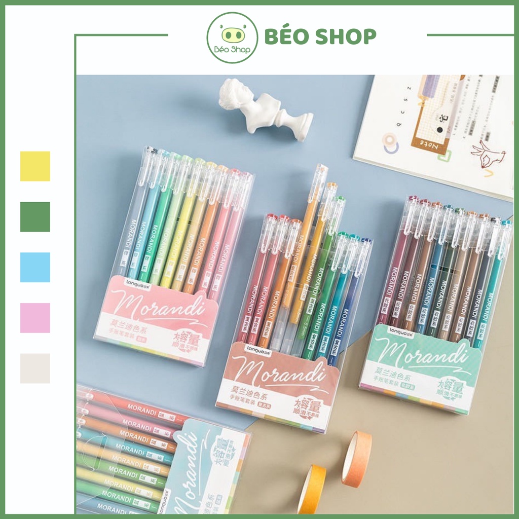 Set 9 bút mực highlight morandi nhiều màu sắc khác nhau cho học sinh B03